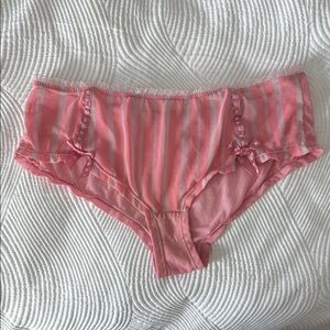 Pastel Pink Lace Panties with Scalloped Trim